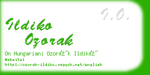 ildiko ozorak business card